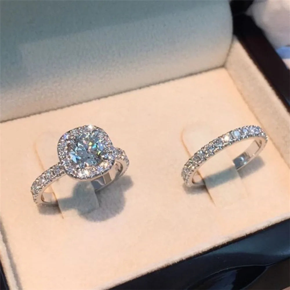 Zircon Halo Rings