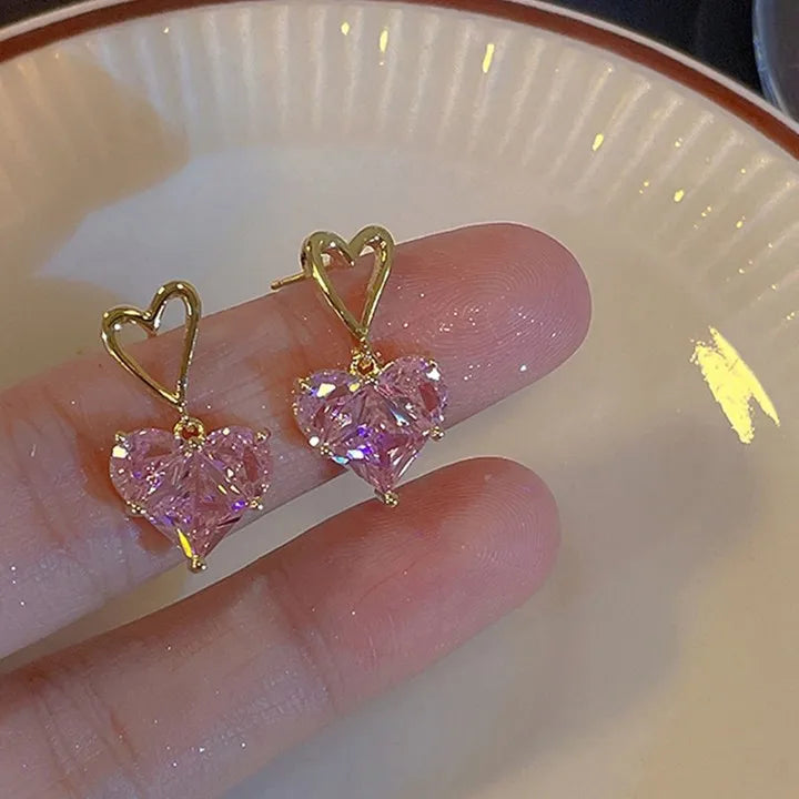 Crystal Heart Earrings